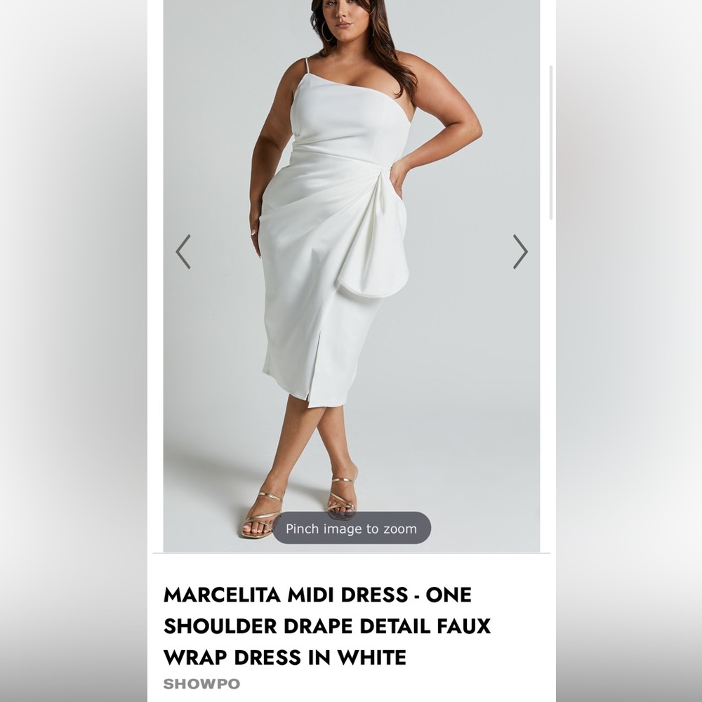 *Brand new* One shoulder white midi dress from Showpo - missed return window.